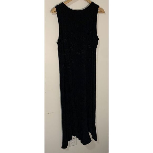 By JJ Womens Black Floral Embroidered Rayon Tank Dress Medium R100 - Picture 5 of 9